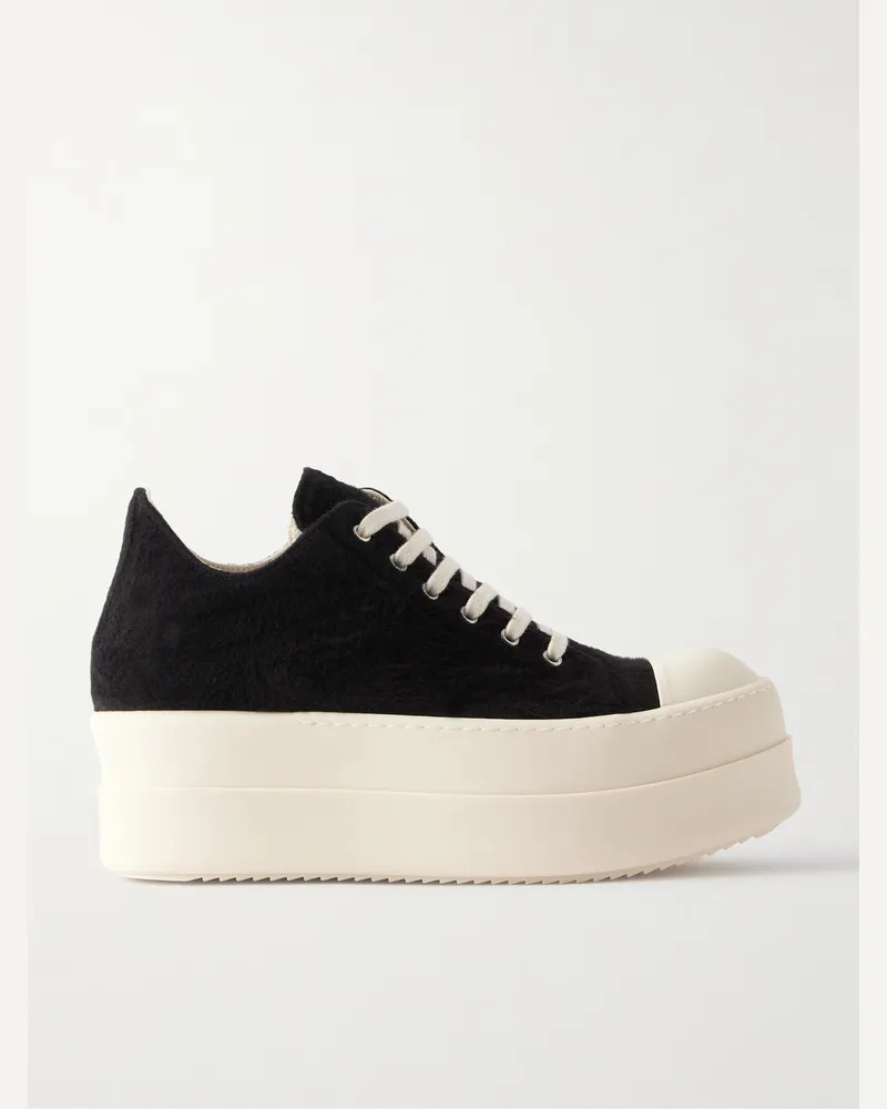 DRKSHDW by Rick Owens Double Bumper Plateau-Sneakers aus gebürsteter Baumwolle Schwarz