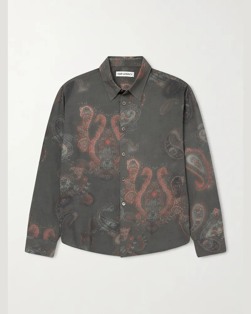 Our Legacy Beyond Hemd aus Rayon mit Paisley-Print Grün