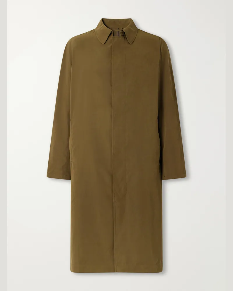 Anderson & Sheppard Shell Trench Coat Green
