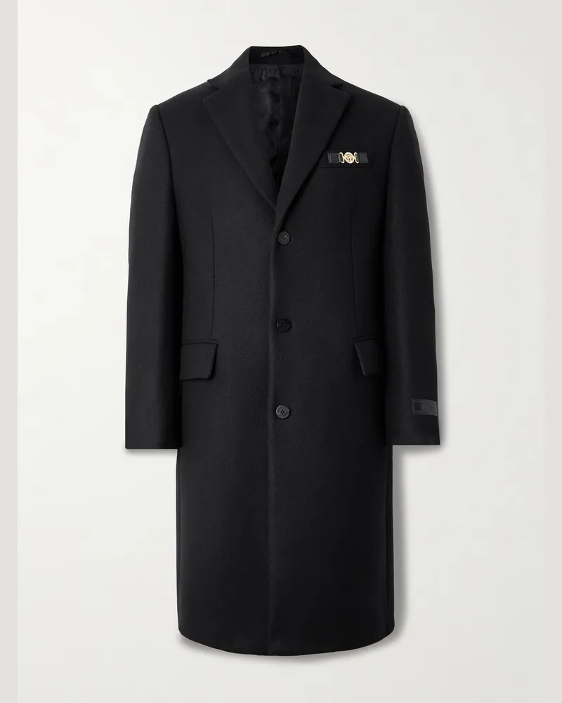 Versace Mantel aus Schurwolle Schwarz