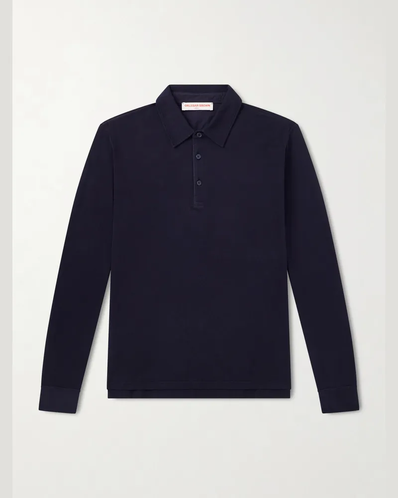 Orlebar Brown Garfield Organic Cotton-Piqué Polo Shirt Blue