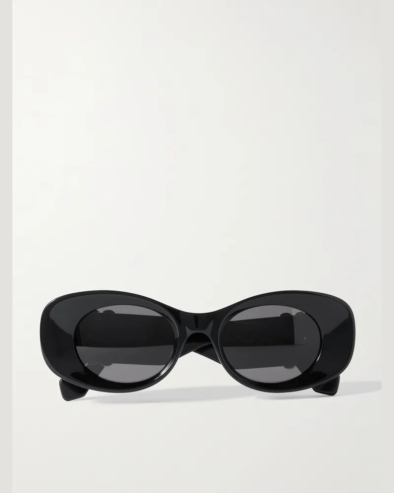 Loewe Anagram Oval-Frame Acetate Sunglasses Black