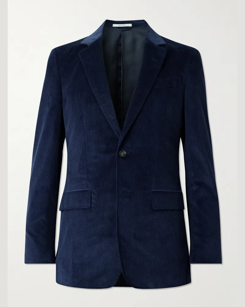 Gabriela Hearst Irving schmal geschnittenes Sakko aus Baumwollcord Blau
