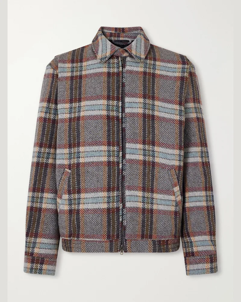Portuguese Flannel Aurelia Felted Wool-Twill Blouson Jacket Blue