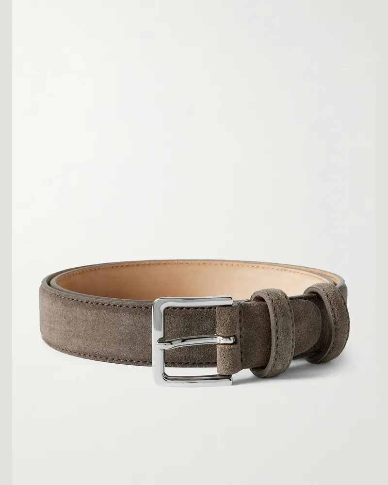 MR P. 3cm Suede Belt Brown