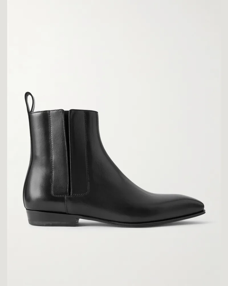 Manolo Blahnik Bruton 166 Chelsea Boots aus Leder Schwarz