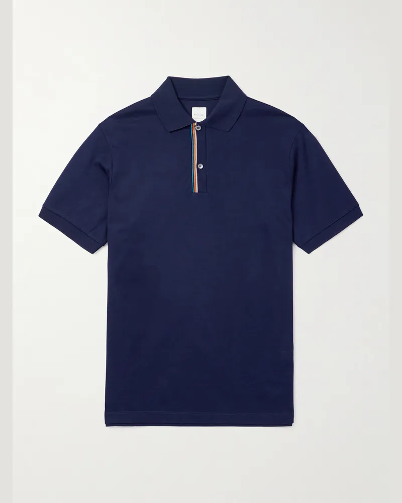 Paul Smith Polohemd aus Baumwoll-Piqué Blau