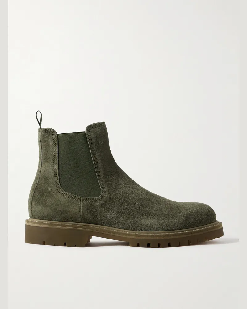 Officine Creative Italia Boss 004 Chelsea Boots aus Veloursleder Grün