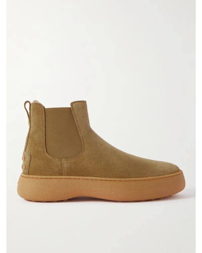 TOD'S Chelsea Boots aus Veloursleder Braun