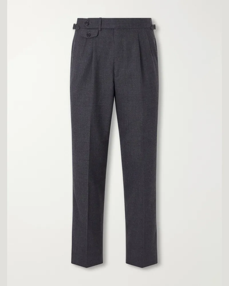 Dunhill Straight-leg Wool and Cashmere-Blend Suit Trousers Gray