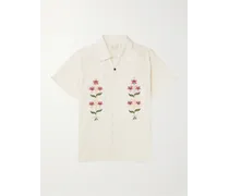 Chintan Hemd aus Baumwolle mit Stickereien und wandelbarem Kragen