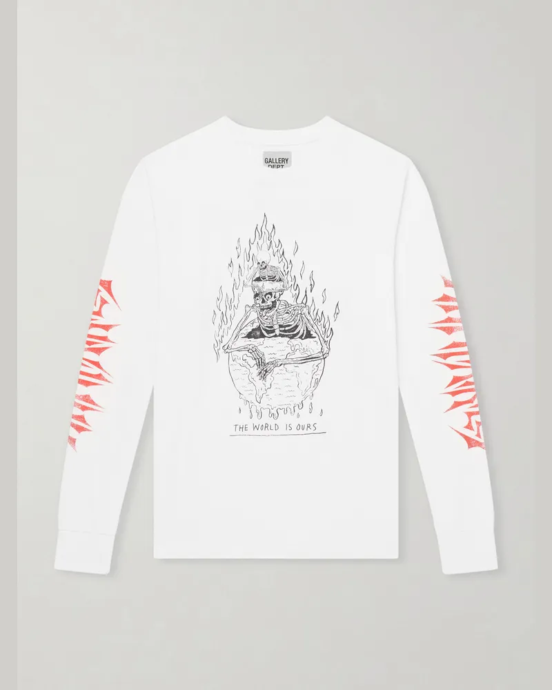 GALLERY DEPT. The World Is Ours Printed Cotton-Jersey T-Shirt White