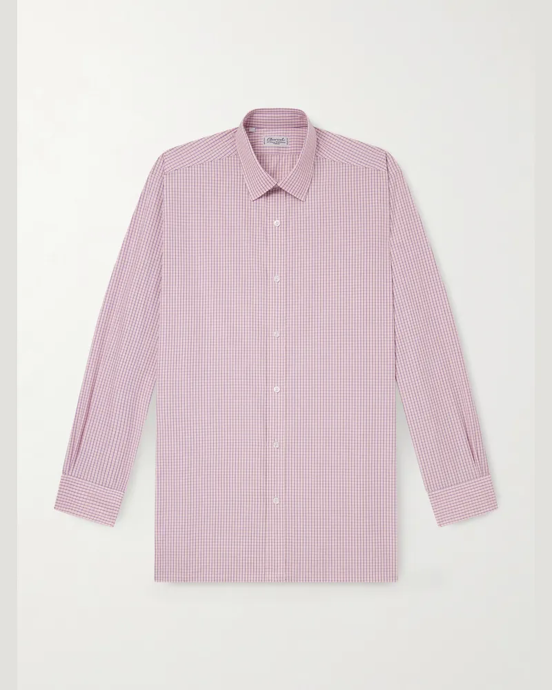 Charvet Kariertes Hemd aus Baumwollpopeline Pink