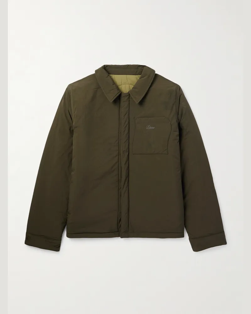 Dime Wendbare Jacke aus wattiertem Shell mit Logostickerei Grün