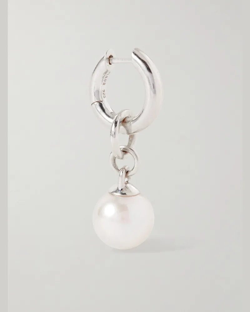 MAOR Tisha Convertible Sterling Silver Pearl Single Hoop Earring Silver