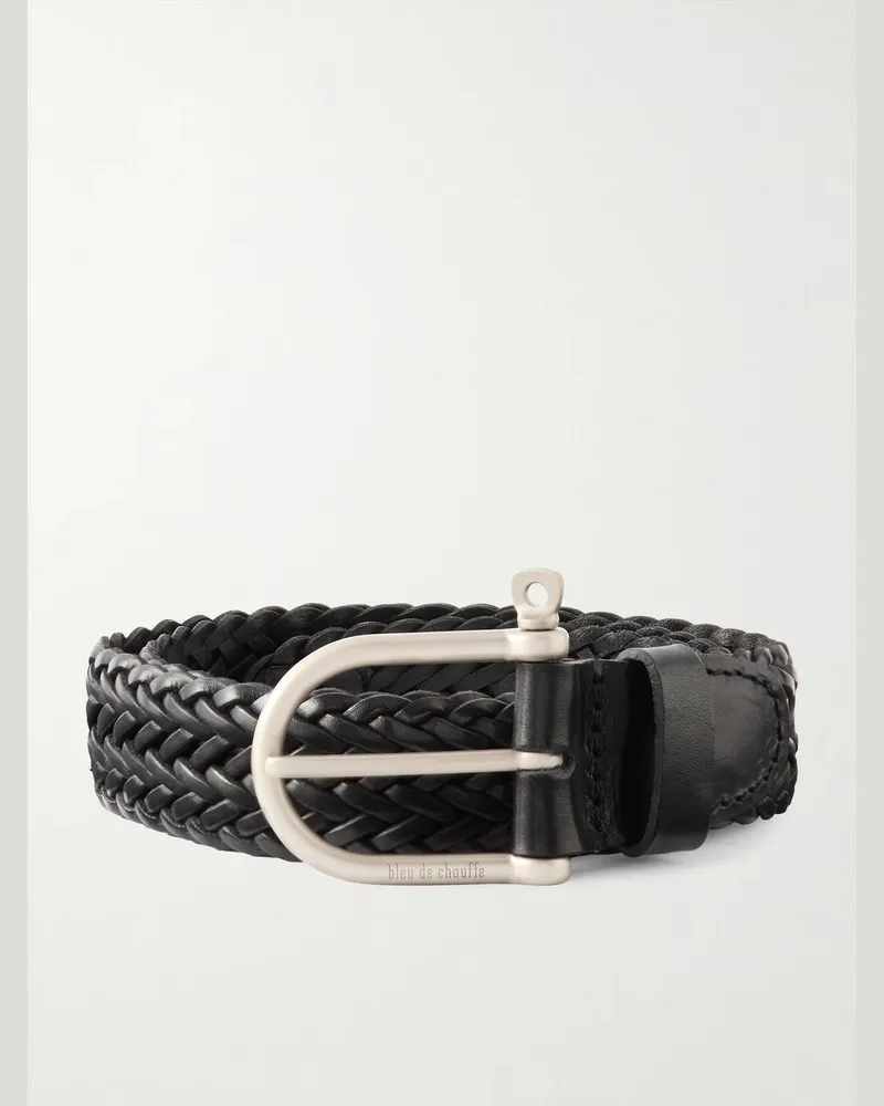 Bleu de Chauffe 3.5cm Manille Leather Belt Black