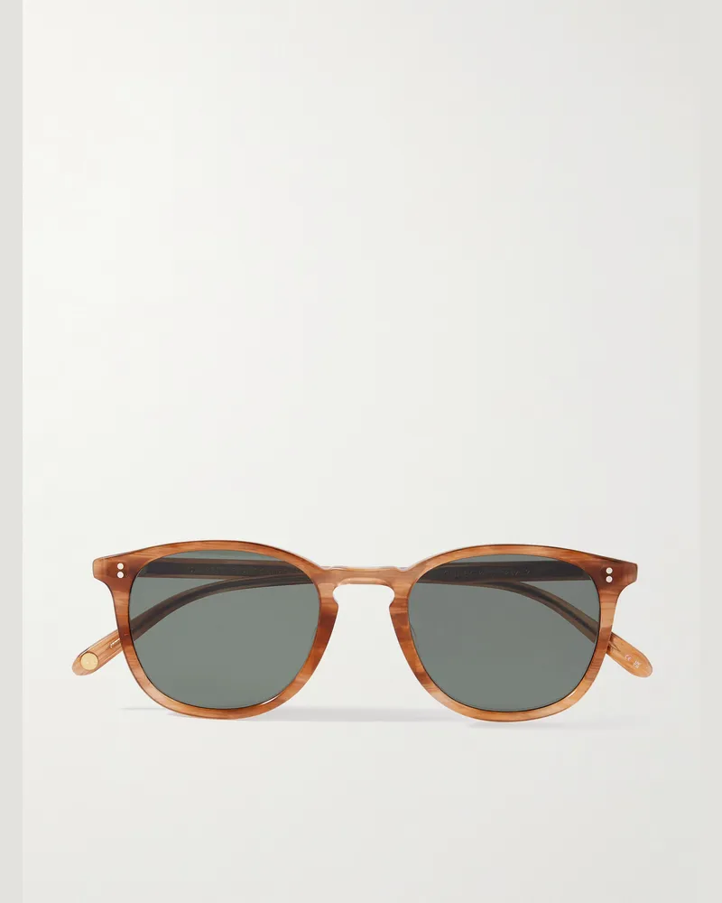 Garrett Leight Kinney polarisierte Sonnenbrille mit rundem Rahmen aus Azetat Braun