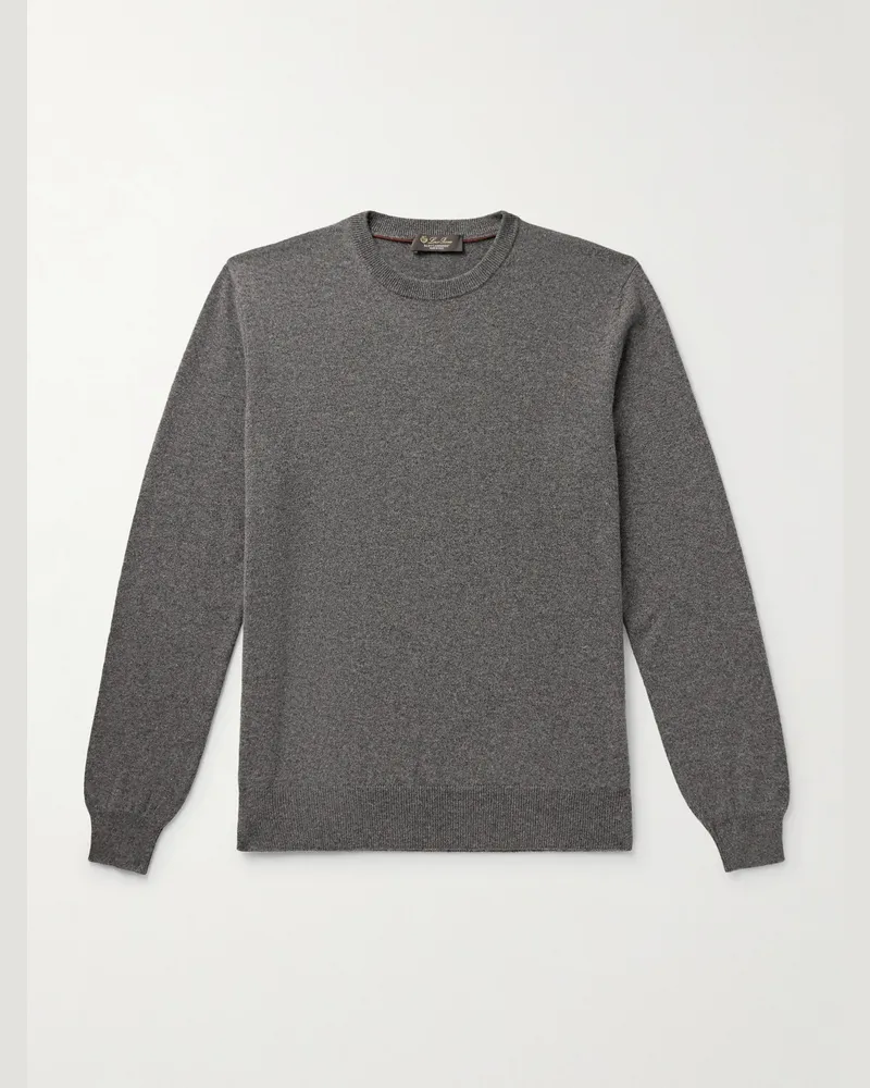 Loro Piana Slim-Fit Baby Cashmere Sweater Gray