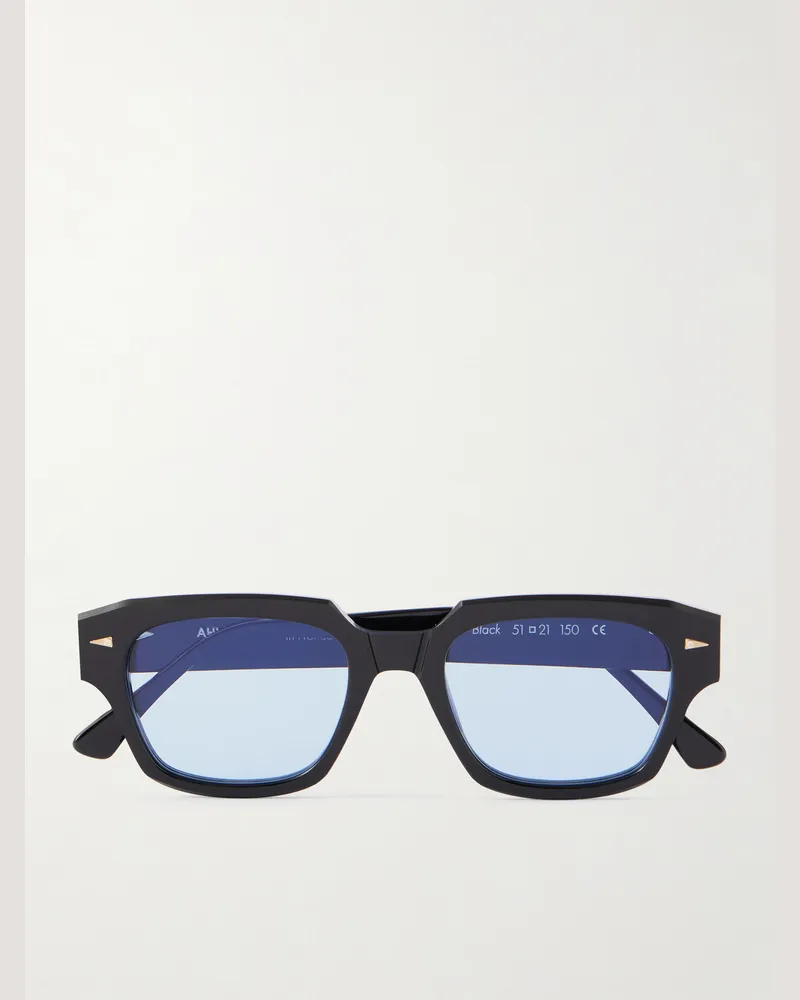 AHLEM Rivoli Sonnenbrille mit eckigem Rahmen aus Azetat Schwarz