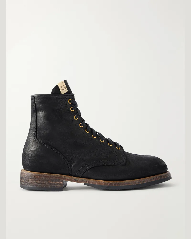 Visvim Brigadier Hi-Folk Leather Lace-Up Boots Black