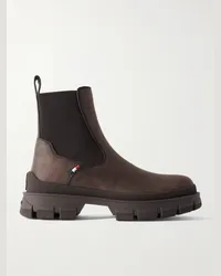 Moncler Hevea Chelsea Boots aus Leder Braun