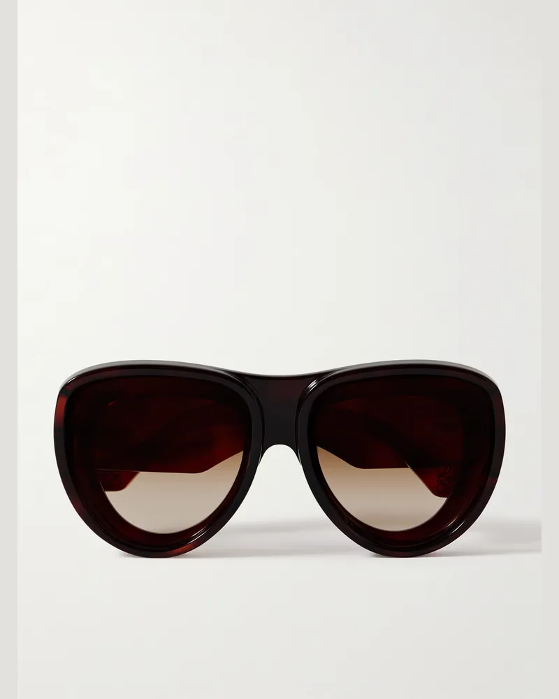 Loewe Paula's Ibiza Oversized Aviator-Style Acetate Sunglasses Brown
