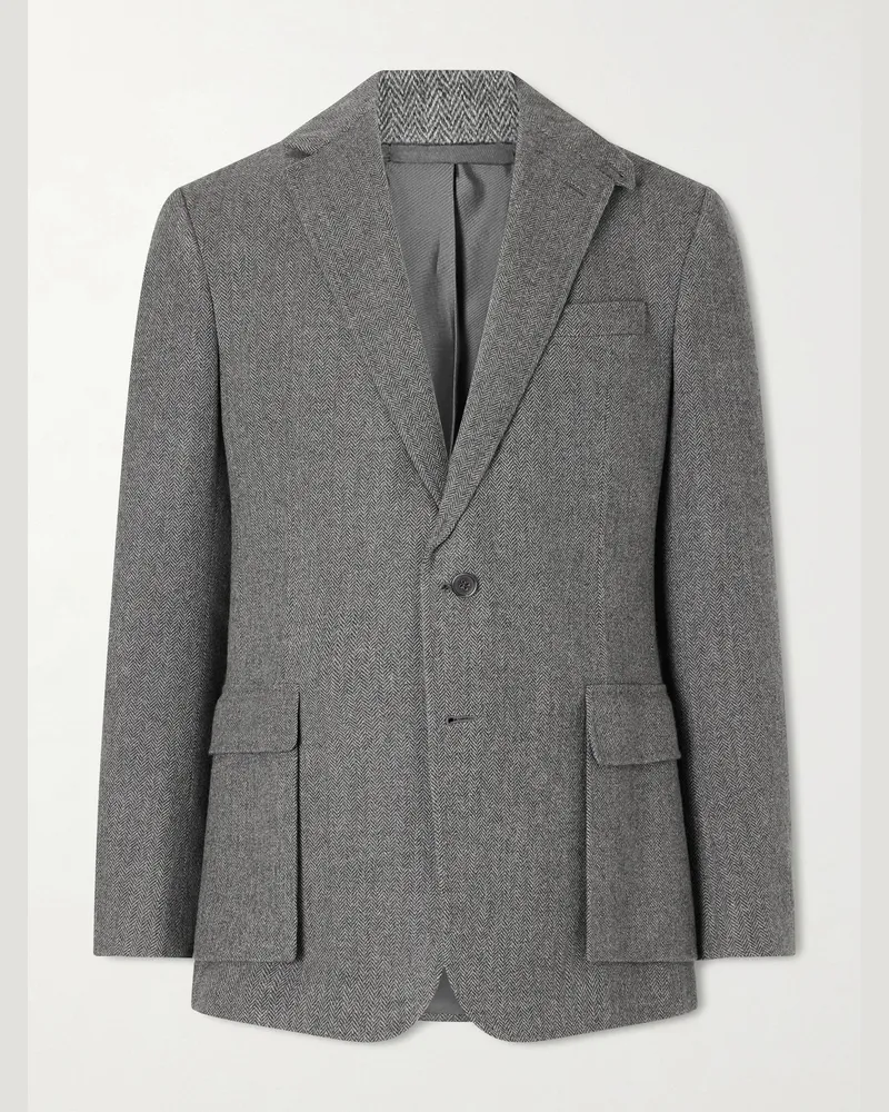 Ralph Lauren Herringbone Wool Jacket Gray