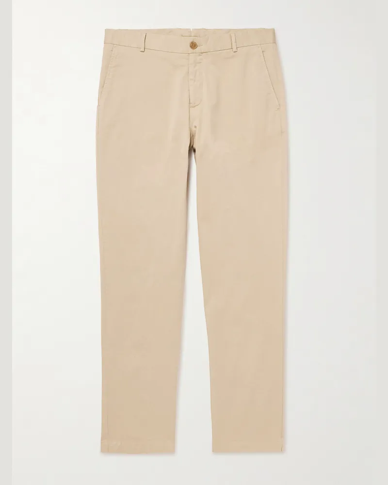 Sunspel Gerade geschnittene Chino aus Twill aus einer Baumwollmischung Neutral