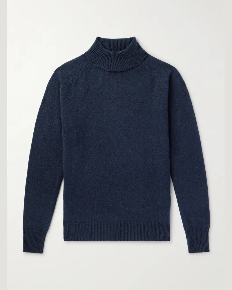 LARDINI Rollkragenpullover aus gebürstetem Kaschmir Blau