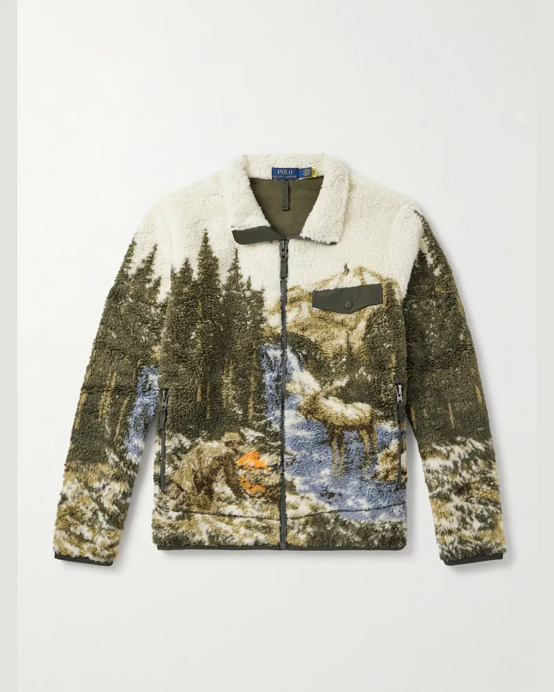 Ralph Lauren Jacke aus bedrucktem Fleece mit Shell-Besatz Mehrfarbig