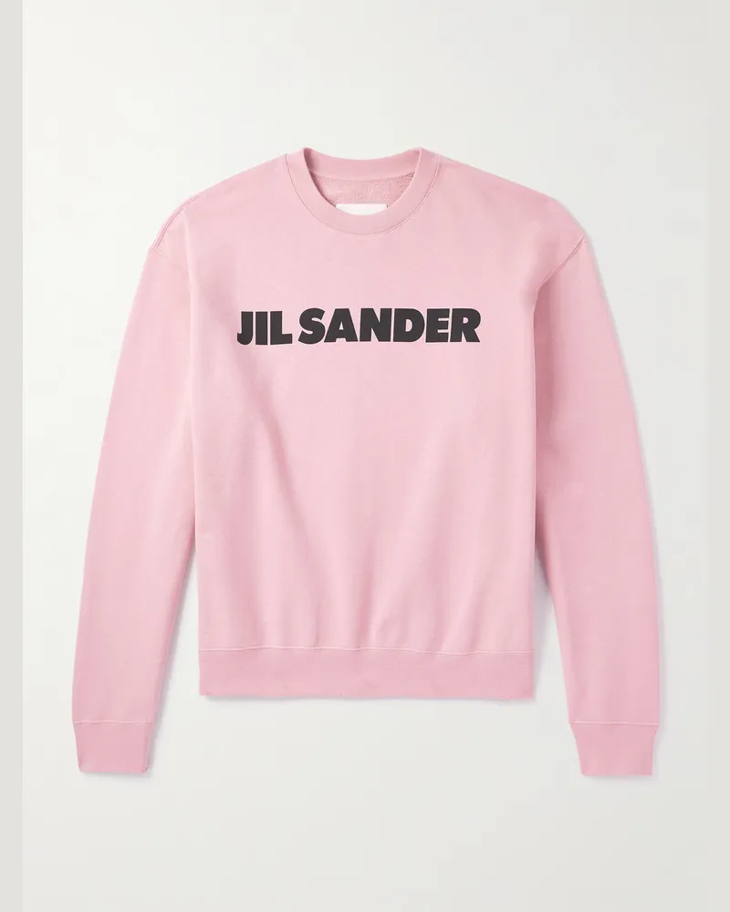 Jil Sander Sweatshirt aus Baumwoll-Jersey mit Logoprint Pink