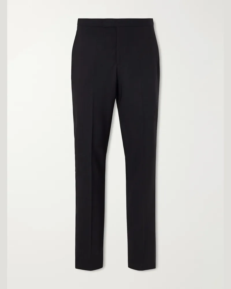 Favourbrook Straight-Leg Wool-Blend Tuxedo Trousers Black
