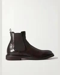 Officine Creative Italia Hopkins Chelsea Boots aus vollnarbigem Leder Braun