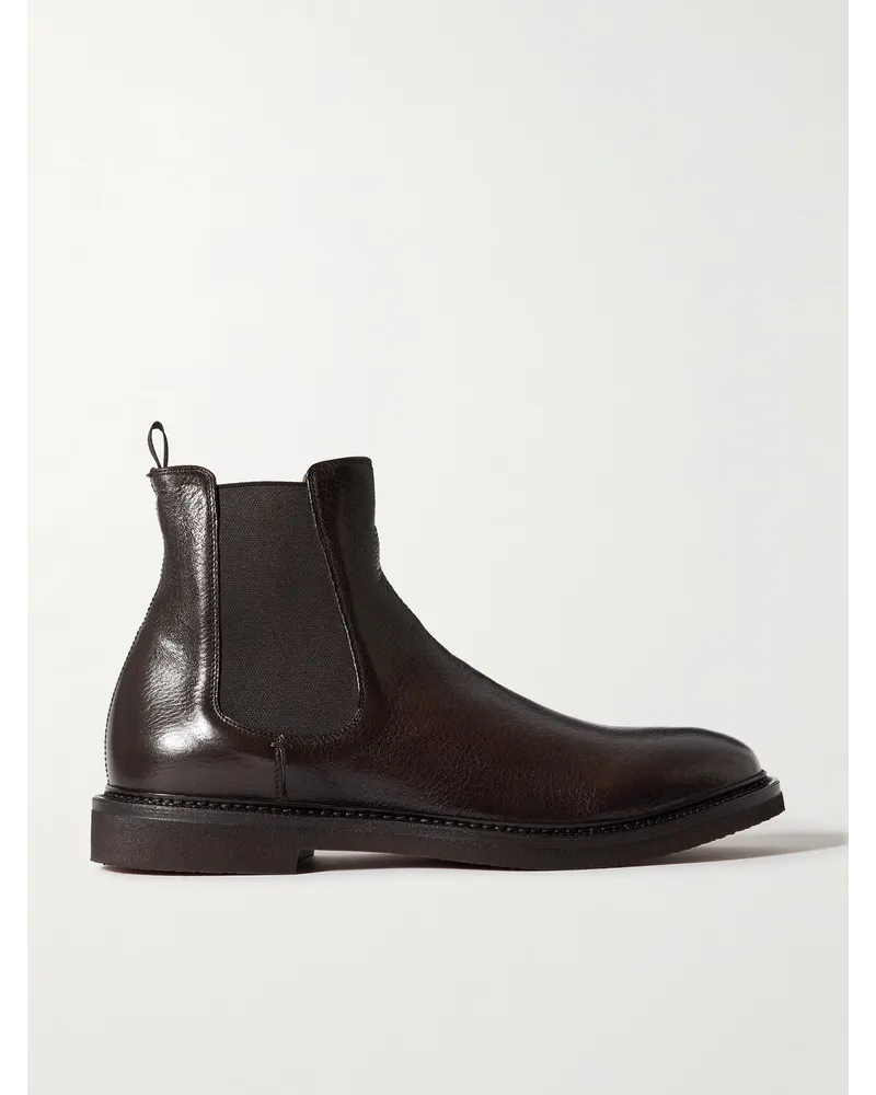 Officine Creative Italia Hopkins Chelsea Boots aus vollnarbigem Leder Braun