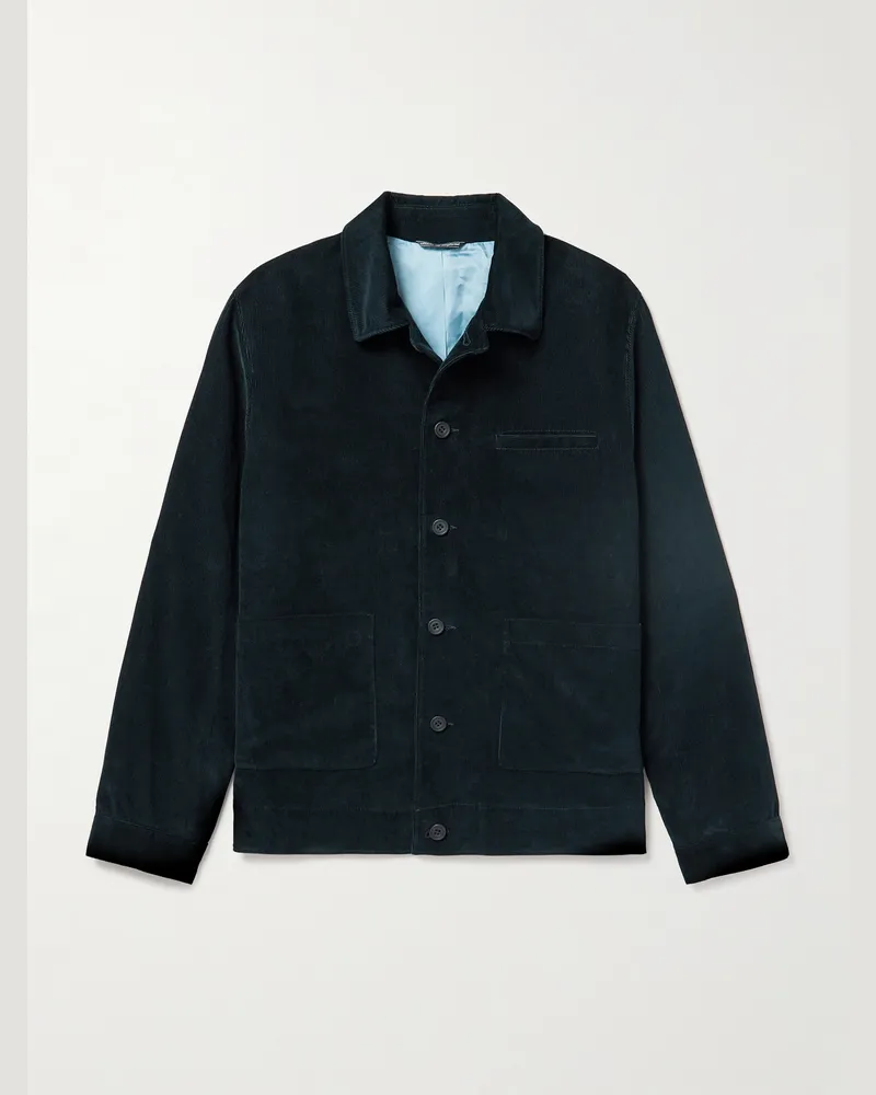 Richard James Arbeitsjacke aus Baumwollcord Blau