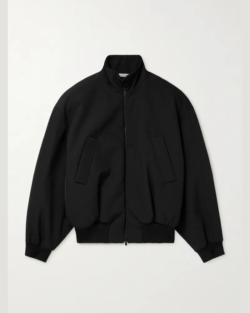 Fear of God Oversized-Bomberjacke aus wattiertem Twill aus einer Woll-Baumwollmischung Schwarz