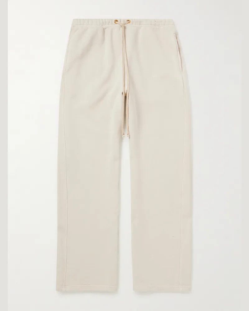 LES TIEN Cotton-Jersey Sweatpants Neutrals
