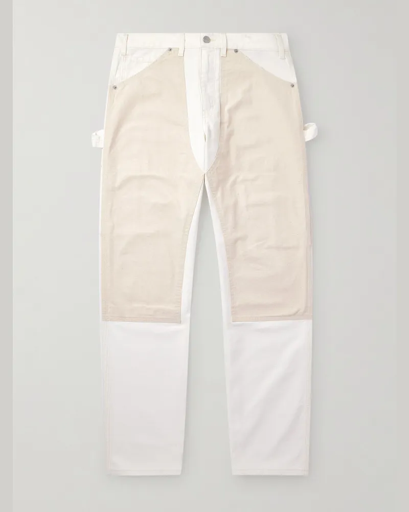Cherry Los Angeles Double-Knee gerade geschnittene Hose aus Baumwoll-Canvas Neutral