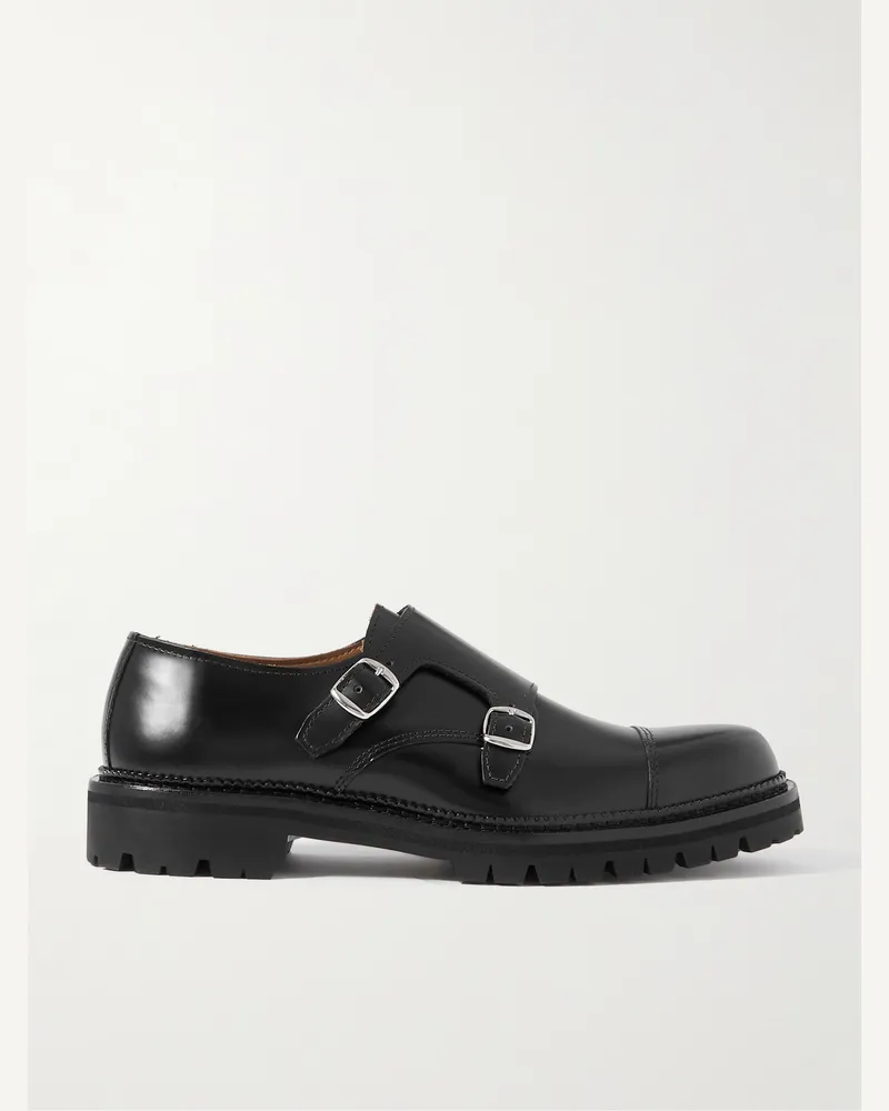MR P. Olie Leather Monk-Strap Shoes Black