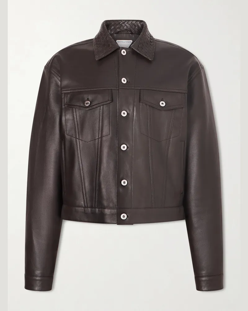 Bottega Veneta Leather Jacket Brown