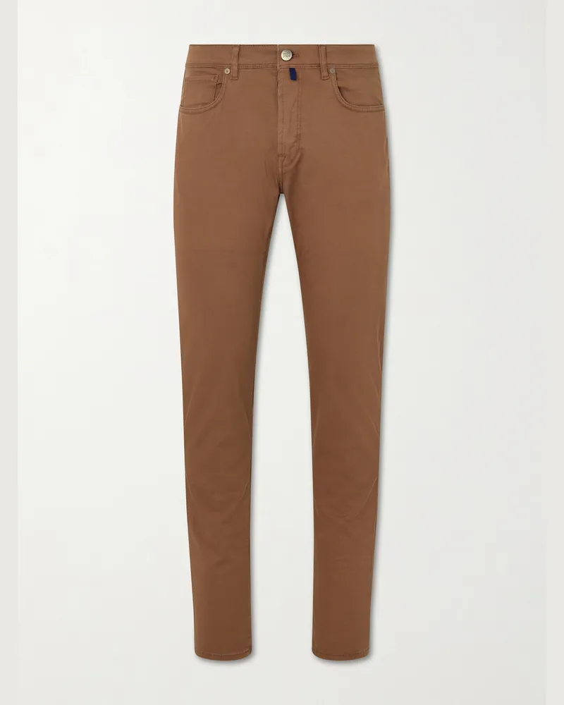 Slowear Slim-Fit Stretch Cotton-Blend Gabardine Trousers Brown