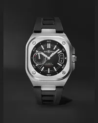 Bell & Ross BR-X5 Automatic Chronometer 41 mm Uhr aus Stahl mit Kautschukarmband, Ref.-Nr. BRX5R-BL-ST/SRB Schwarz