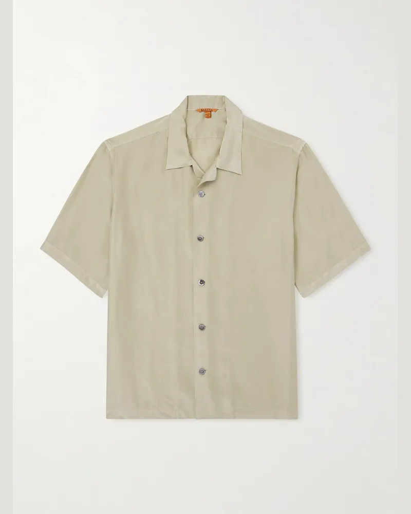 BARENA Solana Hemd aus Seide mit Reverskragen Grün