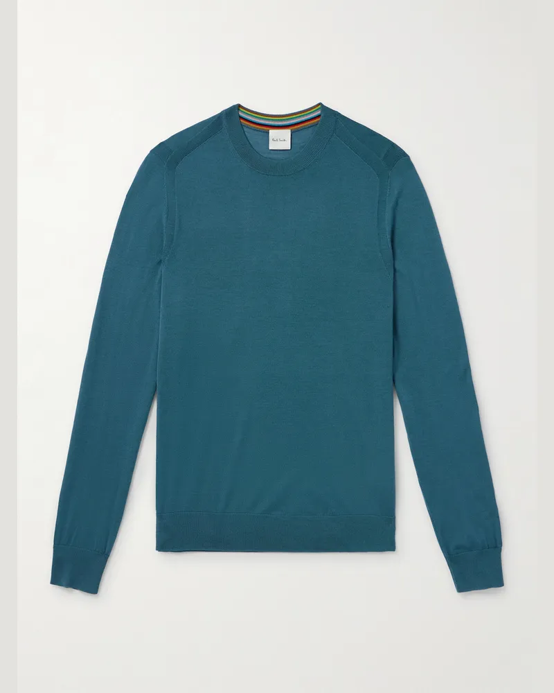 Paul Smith Schmal geschnittener Pullover aus Merinowolle Blau