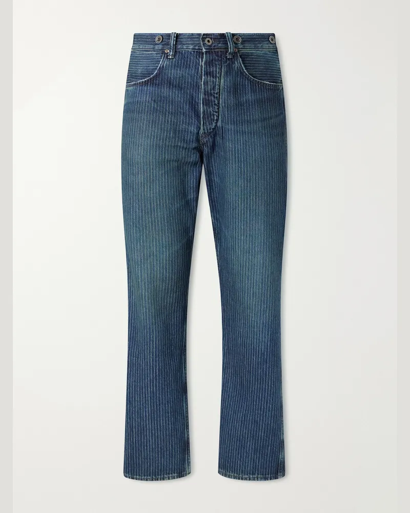 RRL Richmond Straight-Leg Striped Jeans Blue