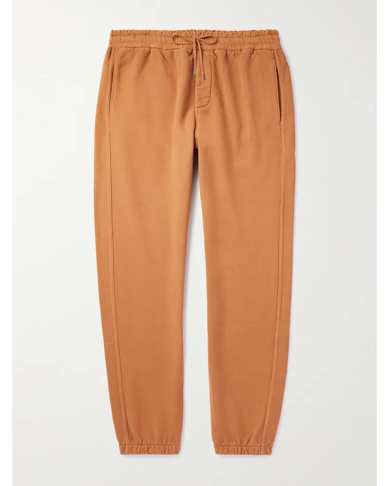 Saint Laurent Schmal zulaufende Jogginghose aus Baumwoll-Jersey Orange