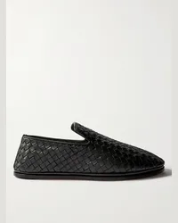 Bottega Veneta Slippers aus vollnarbigem Intrecciato-Leder Grün