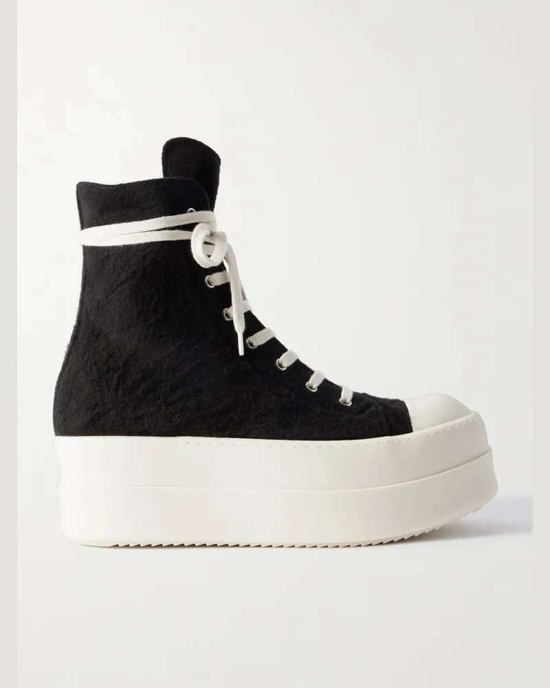 DRKSHDW by Rick Owens Double Bumper Sneakers aus Plüschmaterial mit überstehender Sohle Schwarz