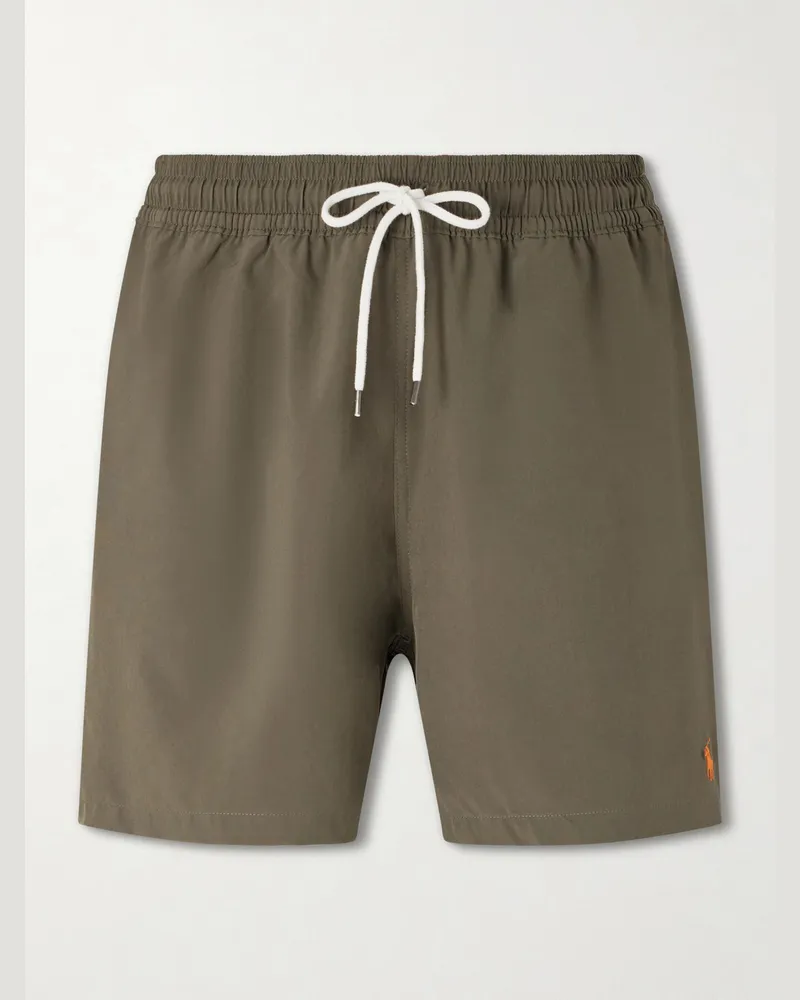 Ralph Lauren Traveler Straight-Leg Mid-Length Recycled Swim Shorts Green