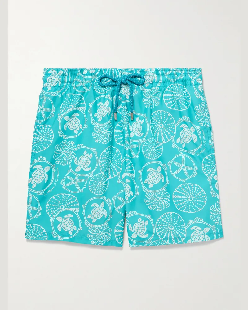 Vilebrequin Moorea Straight-Leg Mid-Length Printed ECONYL® Swim Shorts Blue